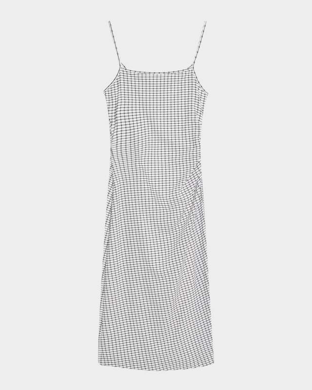 Check Side-Ruched Tank Dress